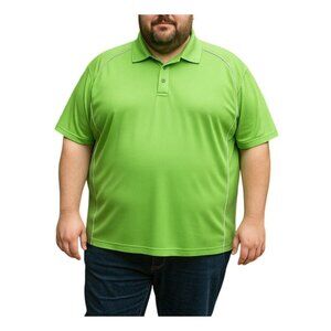 Grand Slam Mens Green Polo Short Sleeve Shirt With White Piping  Size XXL